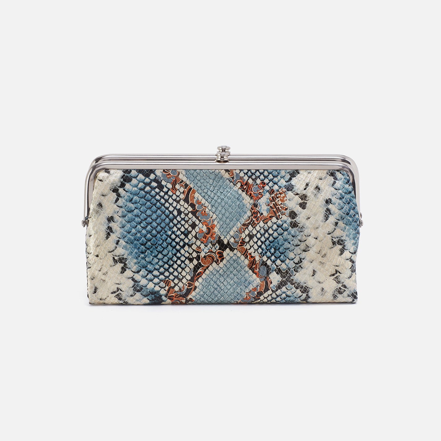 Hobo outlet International Lauren Floral Tropical Snake Embossed Glossy Leather Clutch