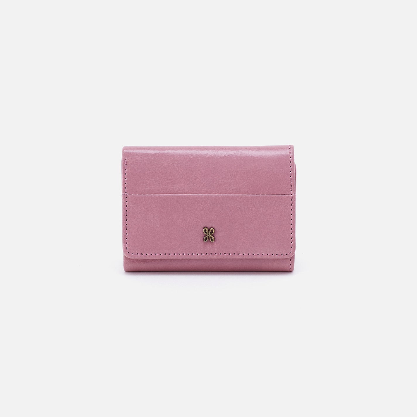 Jill Mini Trifold Wallet in Polished Leather - Lilac Rose – HOBO