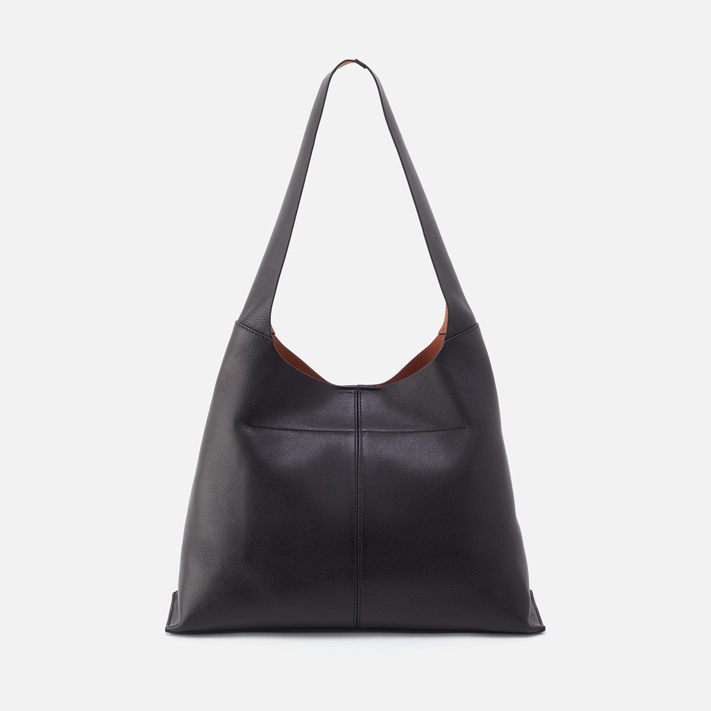 Joni Large Shoulder Bag in Veg Tanned Leather Black HOBO