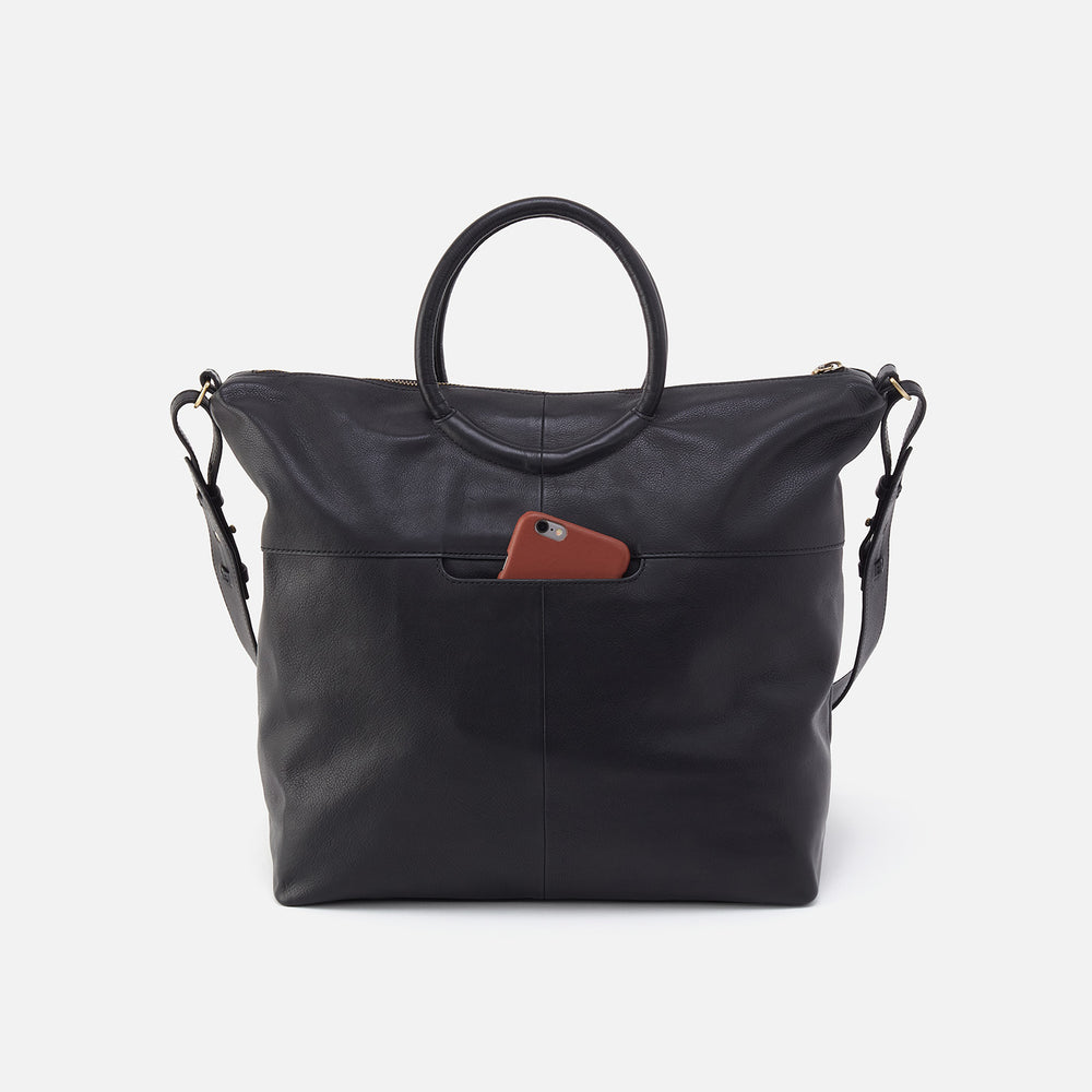 Maggie Satchel In Smooth Leather - Black