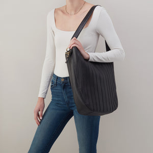 Catalina Hobo In Artisan Leather - Black