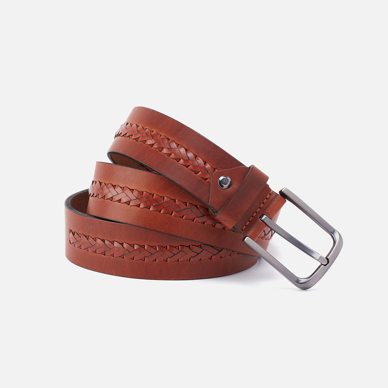 Cognac Navigator Belt in Aston Leather - 36