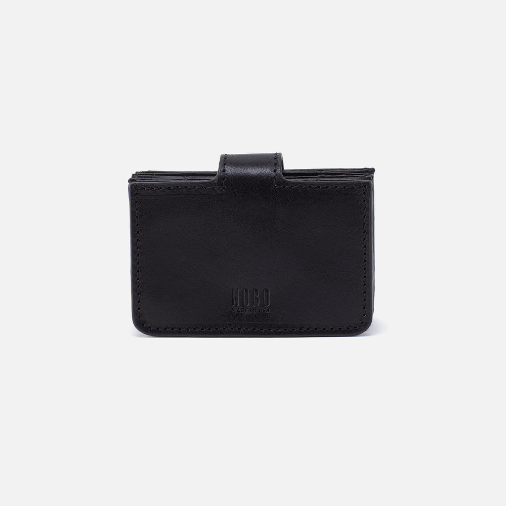 Boswell Credit Card Holder in Aston Leather - Black