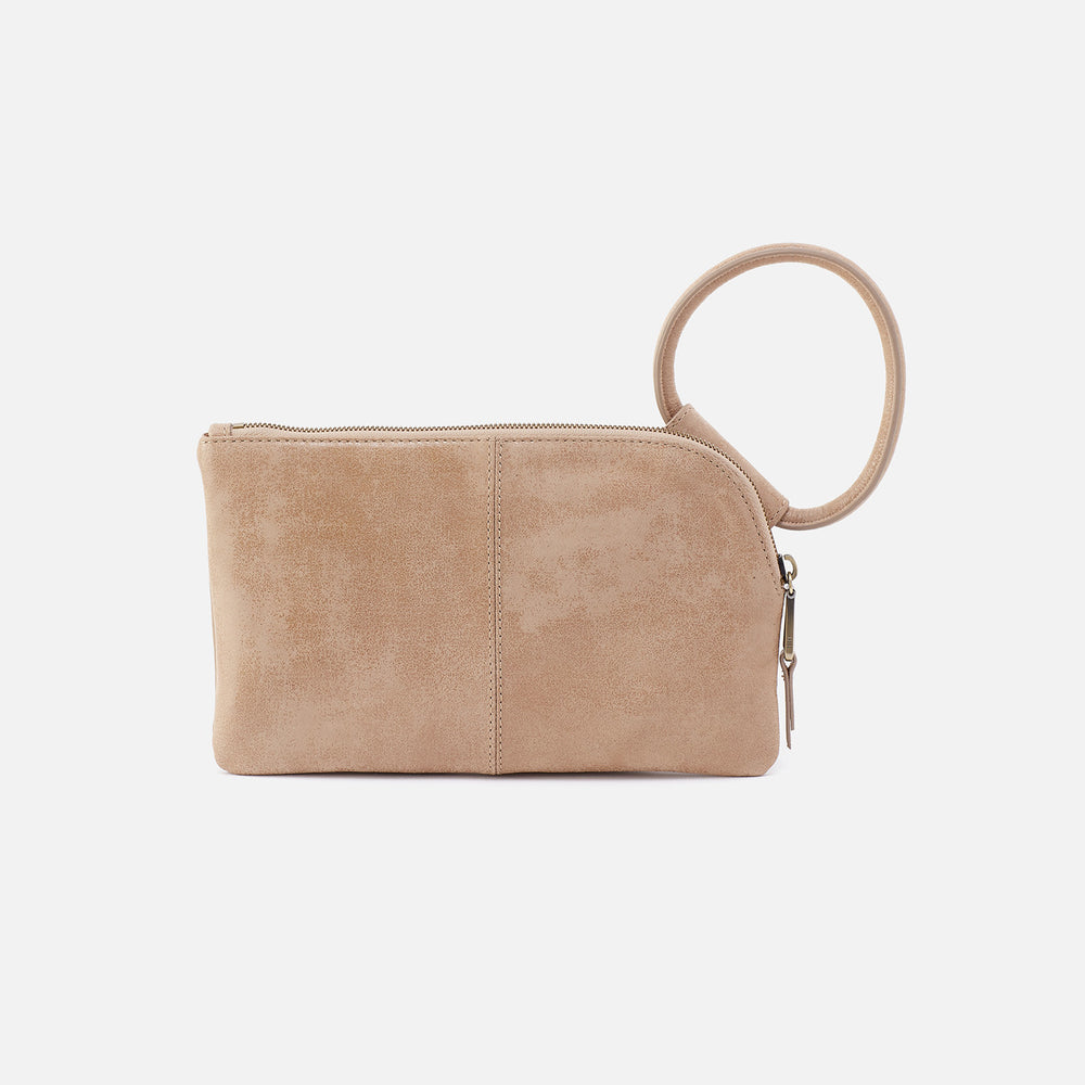 Sable Wristlet in Buffed Leather - Irish Creme