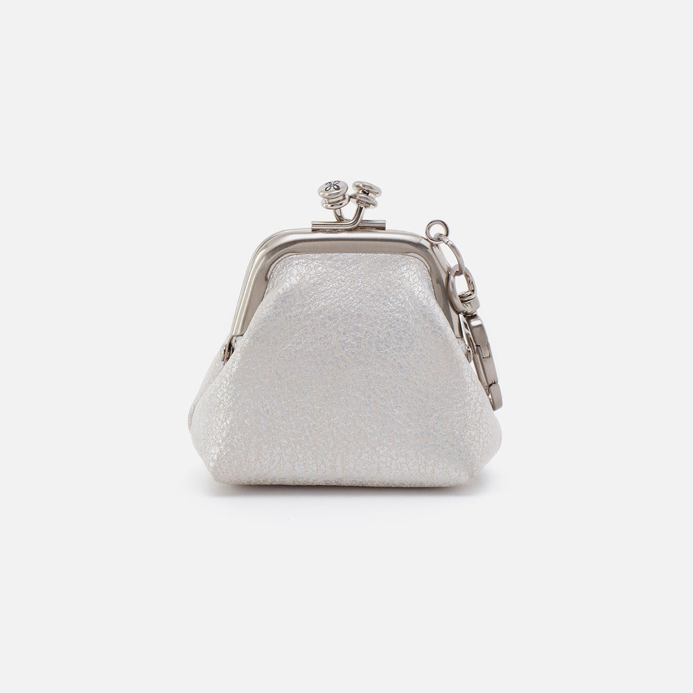 Run Frame Pouch In Metallic Leather - Silver