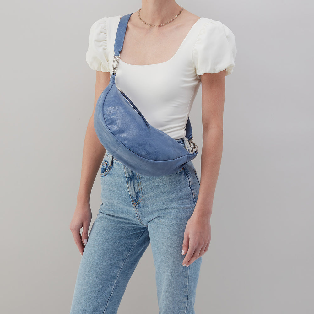 Knox Sling in Buffed Leather - Azure