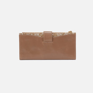 Max Continental Wallet In Mixed Leathers - Cashmere