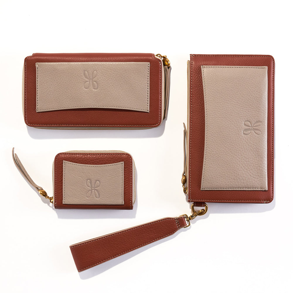 Hart Card Case In Pebbled Leather - Rust