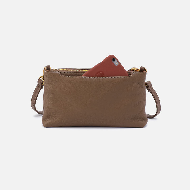 Darcy Double Crossbody In Mixed Leathers - Dark Elm