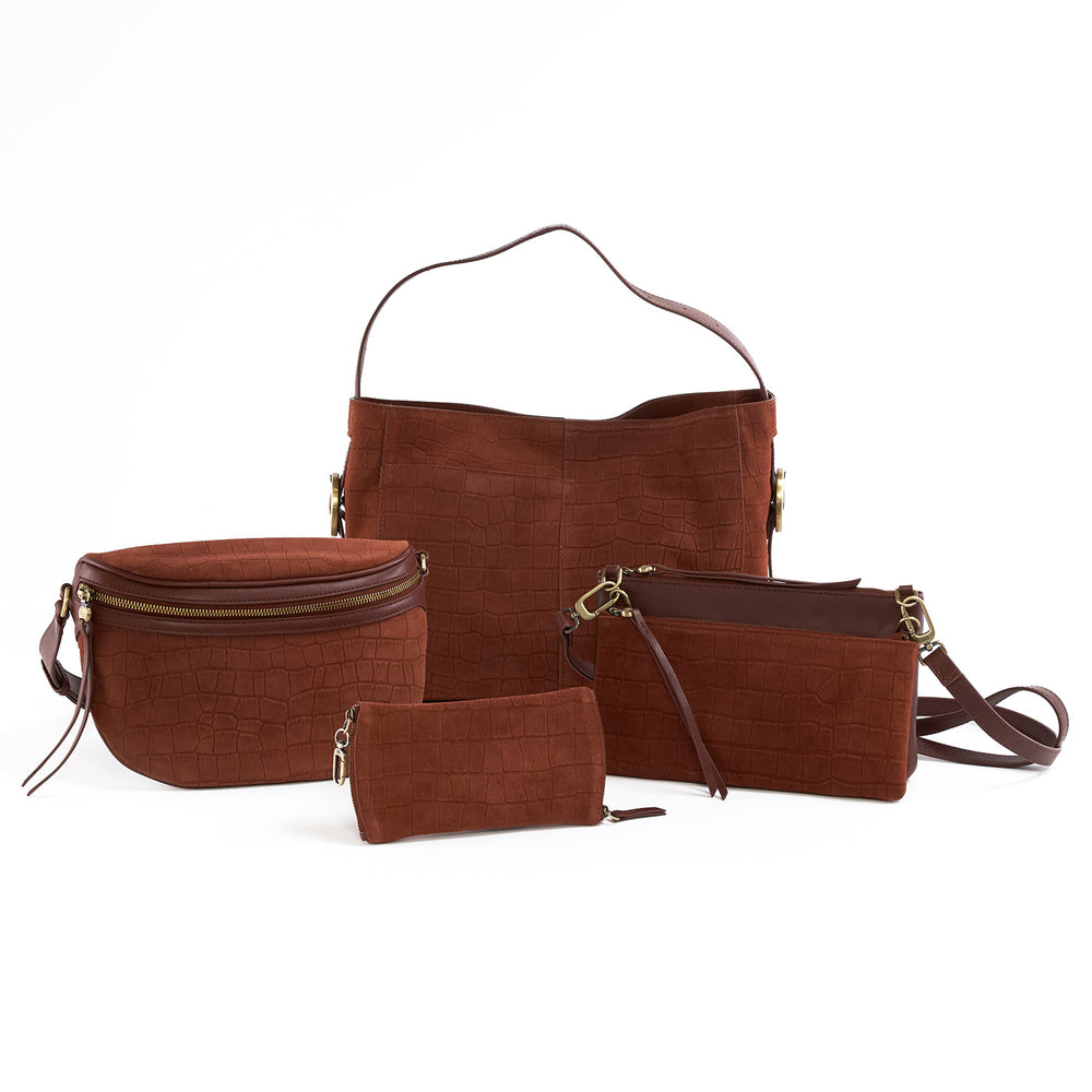 Darcy Double Crossbody In Mixed Leathers - Sequoia