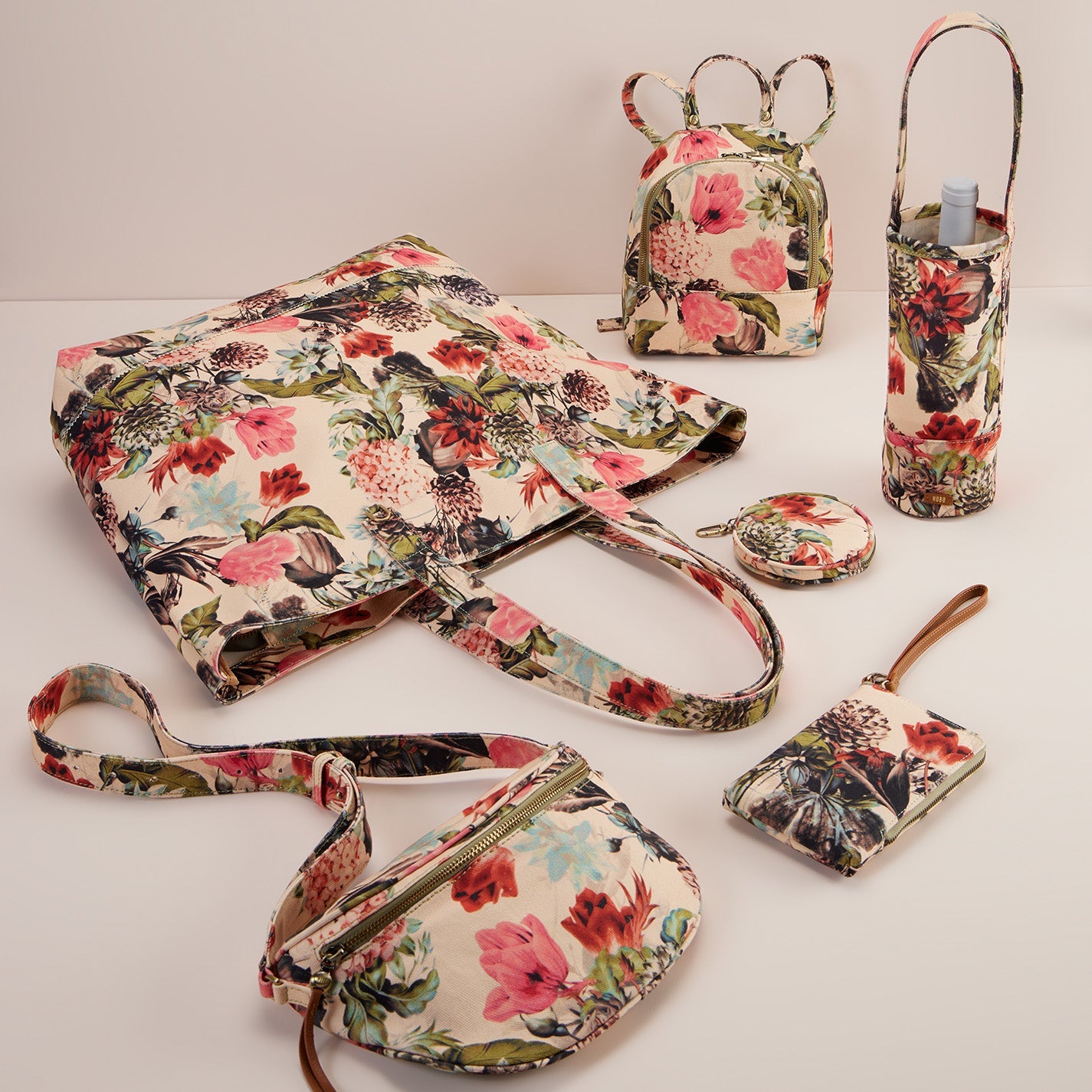 Hobo Botanical Floral Zip Around Cosmetic Bag