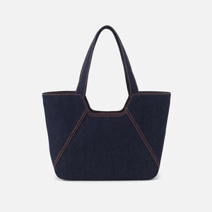 Bellamy Medium Tote in Denim Fabric - Dark Denim