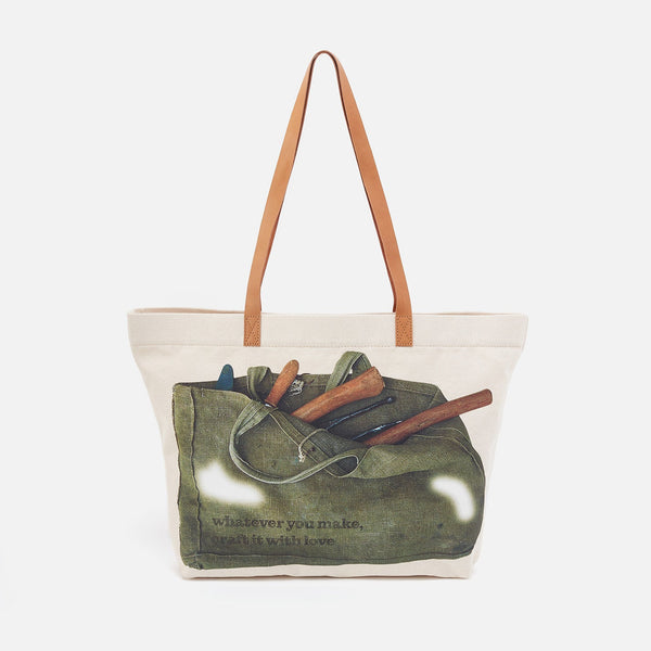 Tool Tote | Cotton Canvas - Natural Canvas Tote Bag | Natural Brown | Hobo