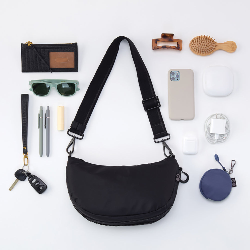 EVERY WEAR Crossbody in CaRefiber recycled nylon - Stone