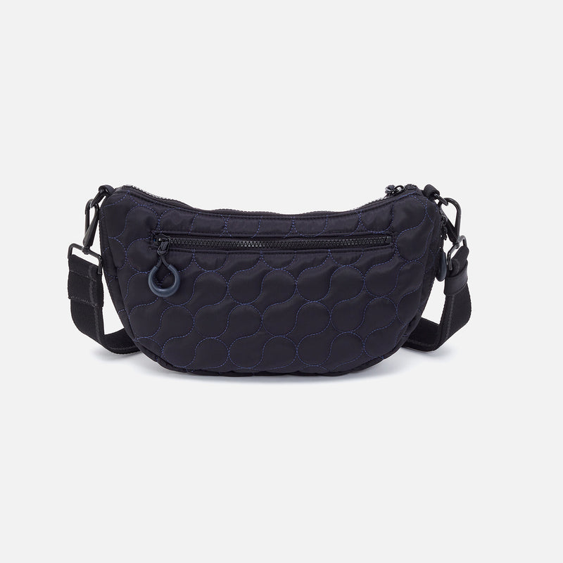 EVERY WEAR Quilted Crossbody in CaRefiber recycled nylon - Jet with Ocean Quilt