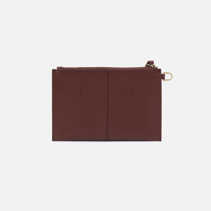 Vida Small Pouch In Micro Pebbled Leather - Chocolate