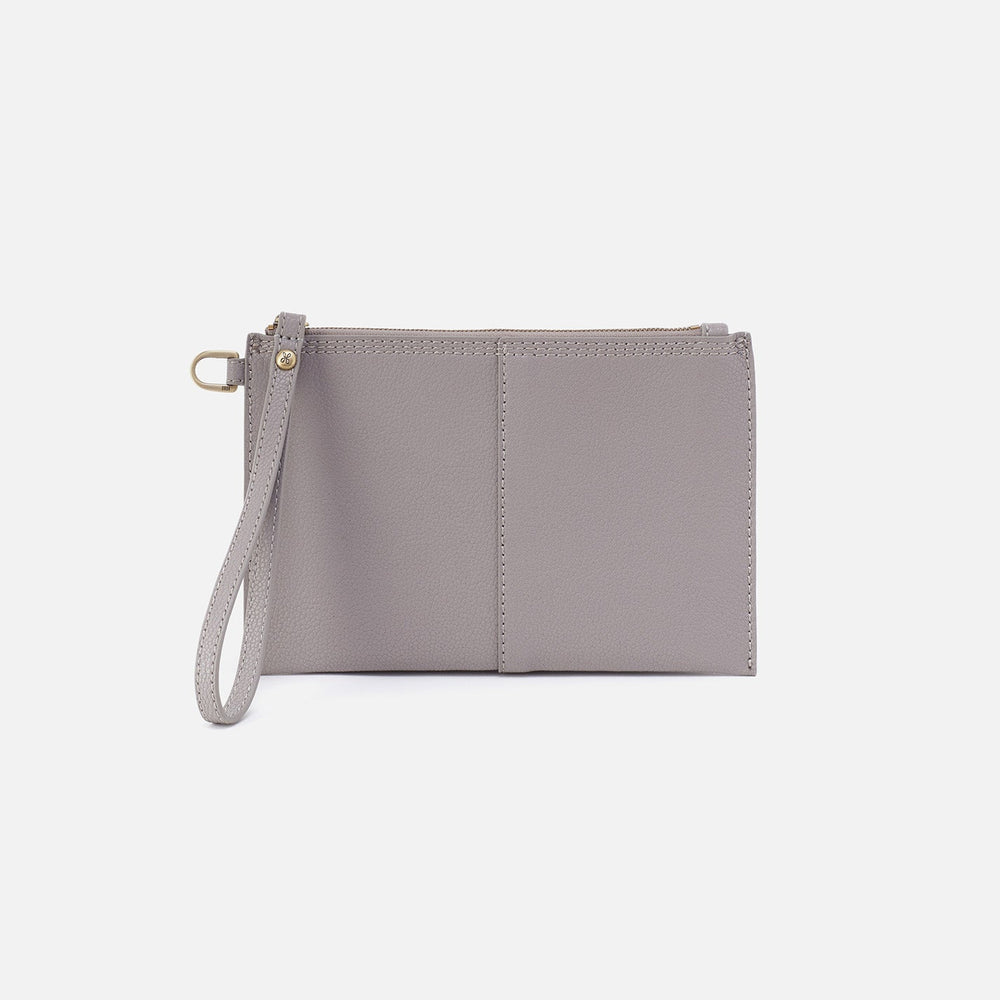 Vida Small Pouch In Micro Pebbled Leather - Morning Dove Grey