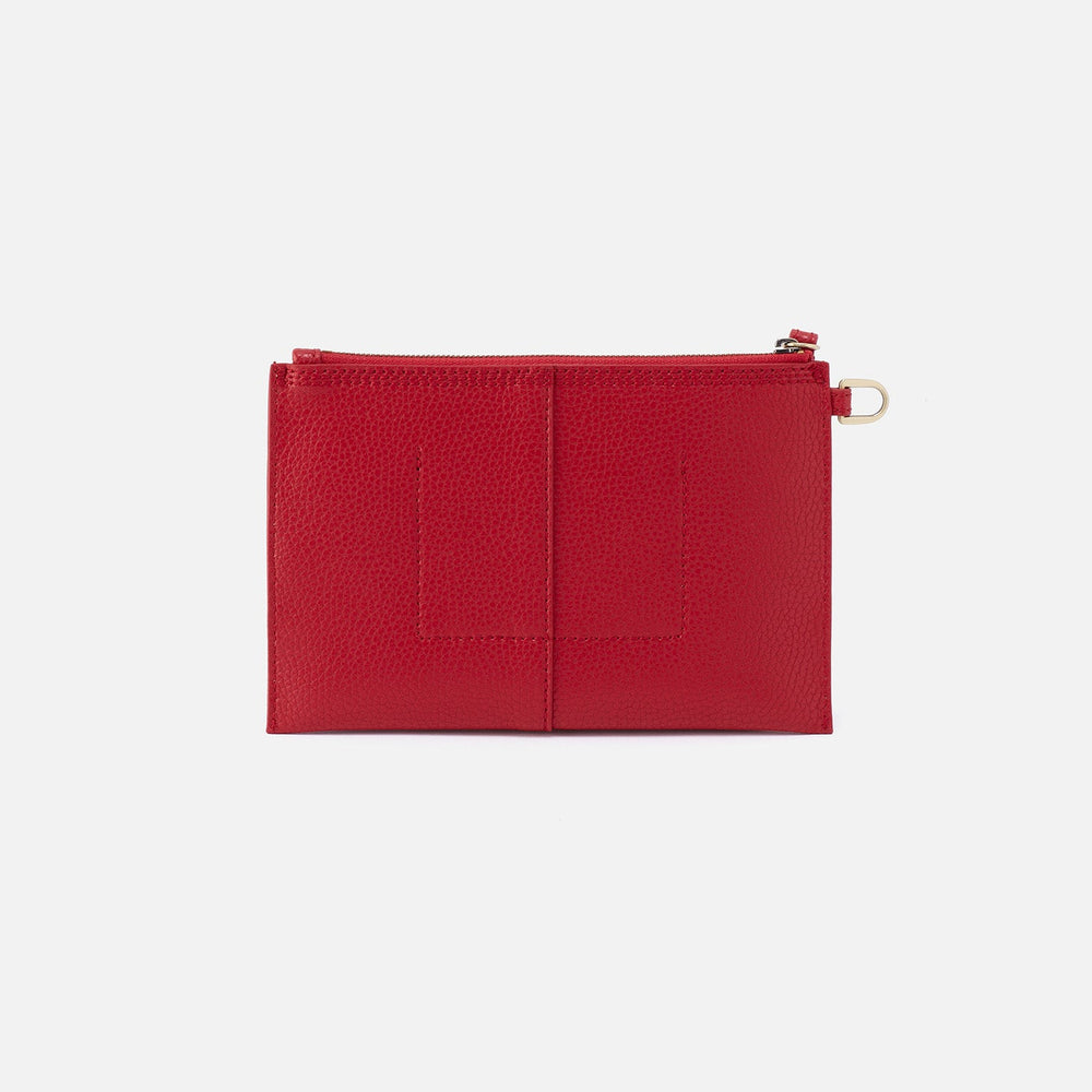 Vida Small Pouch in Micro Pebbled Leather - Tango Red