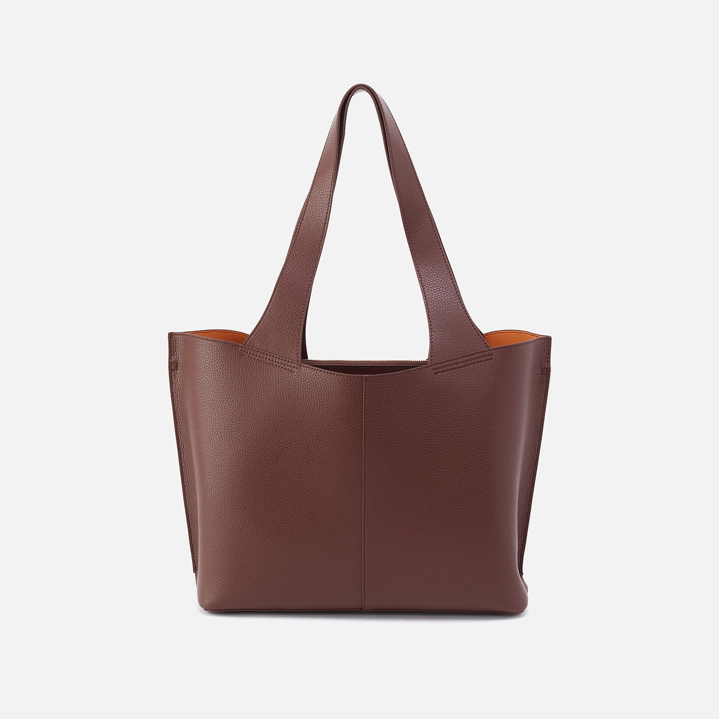 Vida Tote In Micro Pebbled Leather - Chocolate