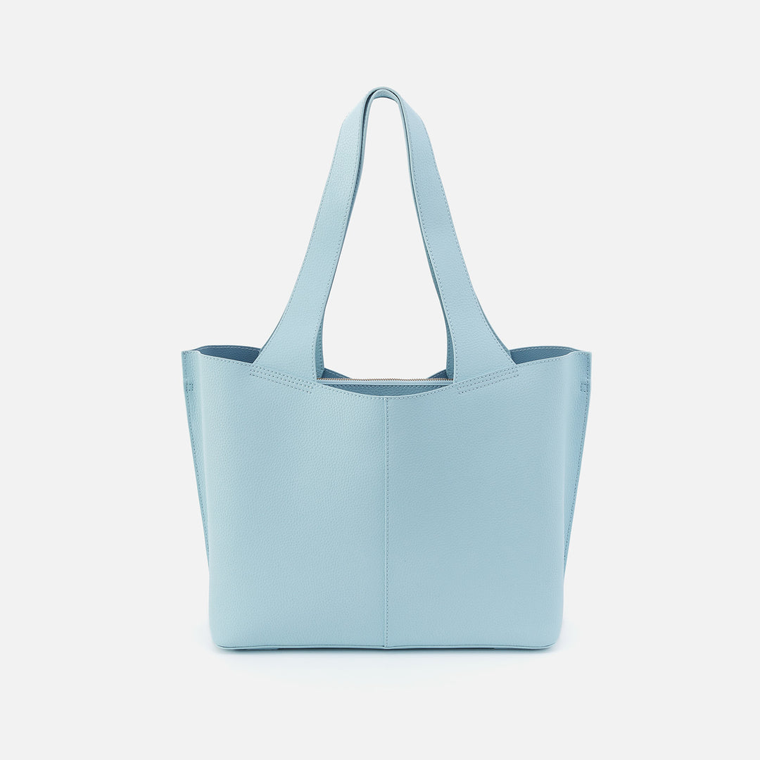 Light blue leather tote bag best sale