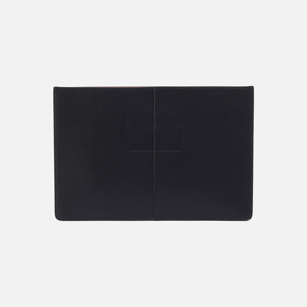 Vida Laptop Sleeve In Micro Pebbled Leather - Black