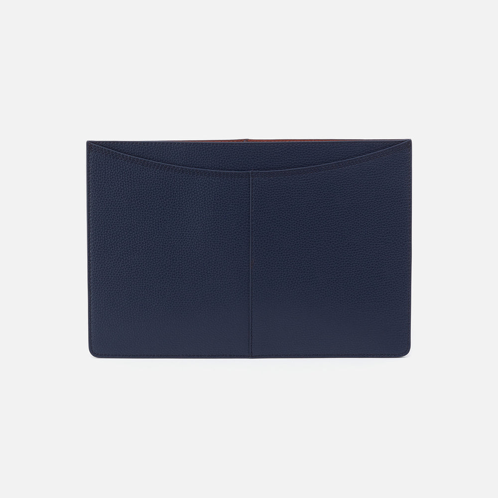 Vida Laptop Sleeve in Micro Pebbled Leather - Mood Indigo