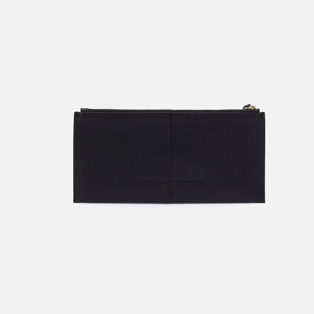 Vida Large Pouch In Micro Pebbled Leather - Black