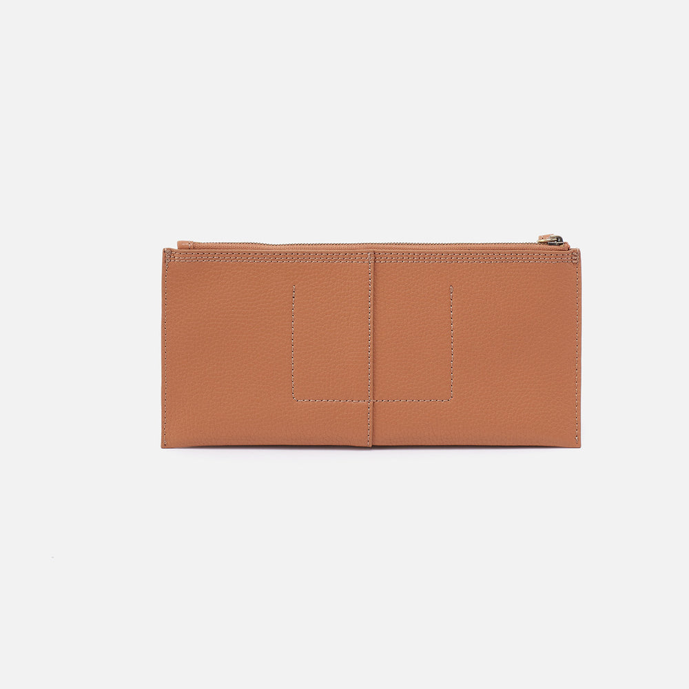 Vida Large Pouch In Micro Pebbled Leather - Biscuit