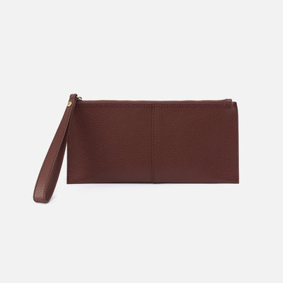 Vida Large Pouch in Micro Pebbled Leather - Chocolate