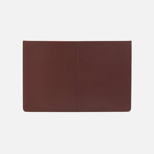 Vida Large Laptop Sleeve in Micro Pebbled Leather - Chocolate