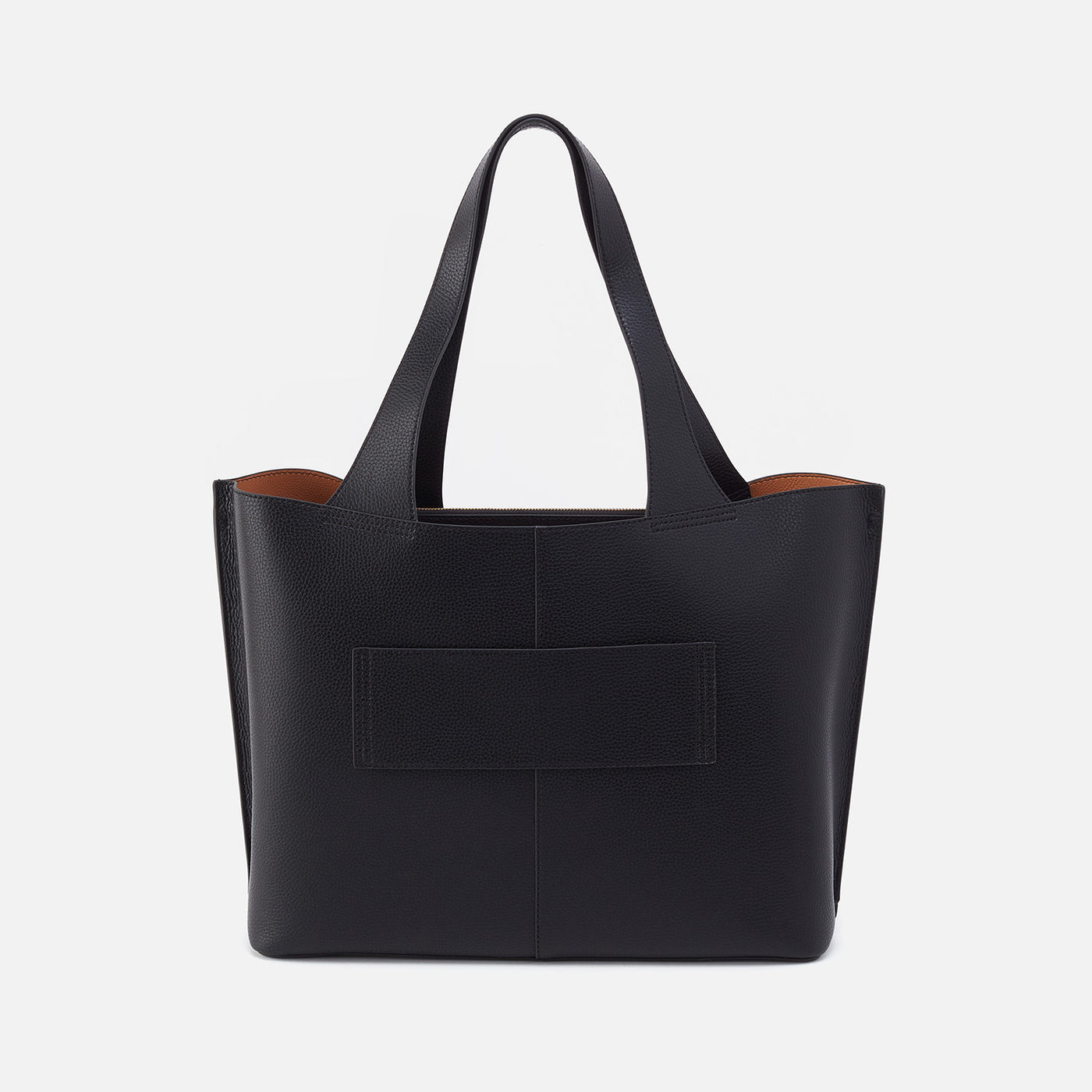 Vida Large Tote In Micro Pebbled Leather - Black