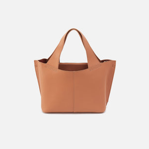 Vida Small Tote In Micro Pebbled Leather - Biscuit