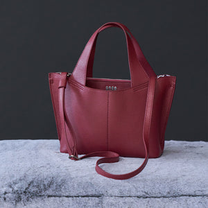 Vida Small Tote In Micro Pebbled Leather - Port