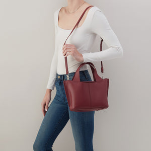 Vida Small Tote In Micro Pebbled Leather - Port