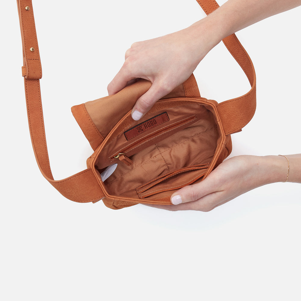 Bonita Mini Messenger In Nubuck - Marmalade