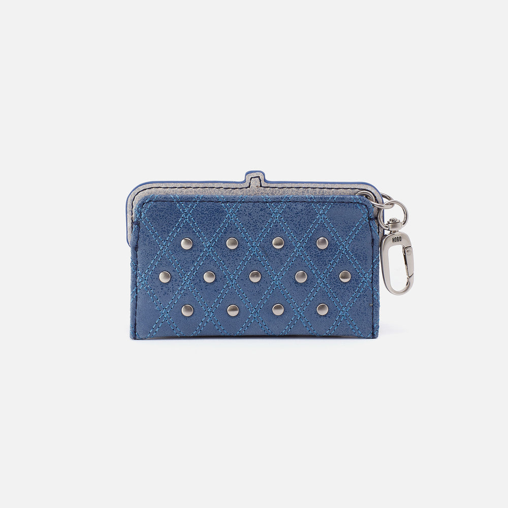 Lauren Card Case Charm in Buffed Leather - Azure