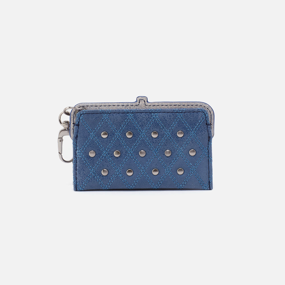 Lauren Card Case Charm in Buffed Leather - Azure