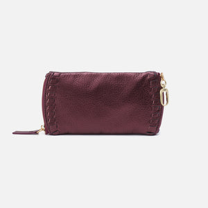 Spark Double Eyeglass Case In Metallic Leather - Frosted Plum