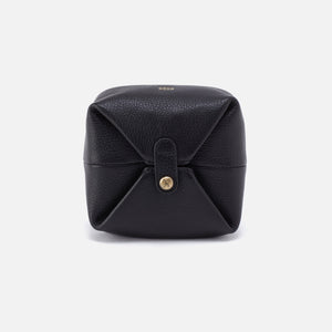 Snap Pouch In Pebbled Leather - Black