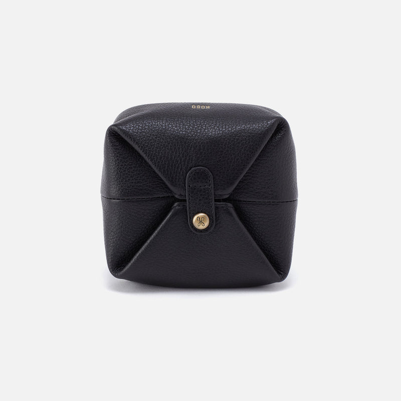 Snap Pouch In Pebbled Leather - Black