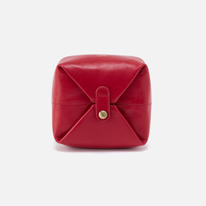 Snap Pouch In Polished Leather - Flame