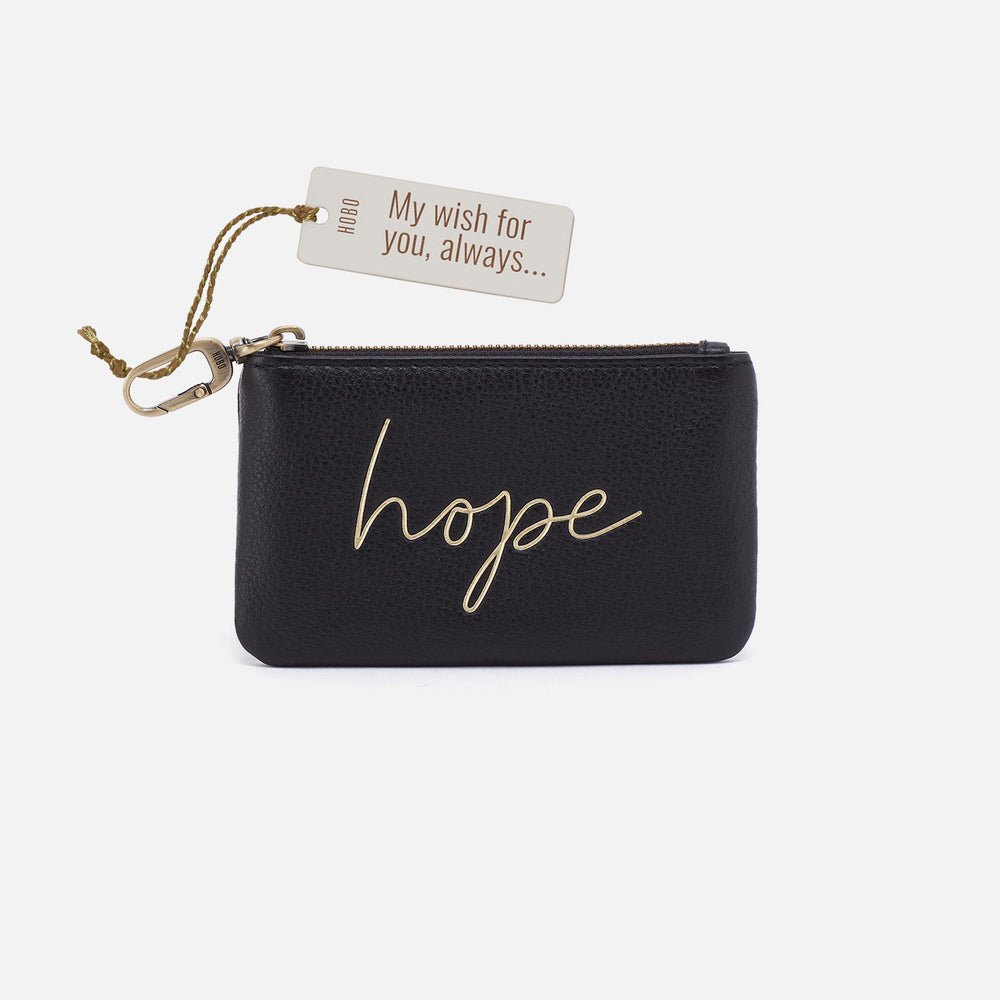 Sentiment Pouch In Pebbled Leather - Black