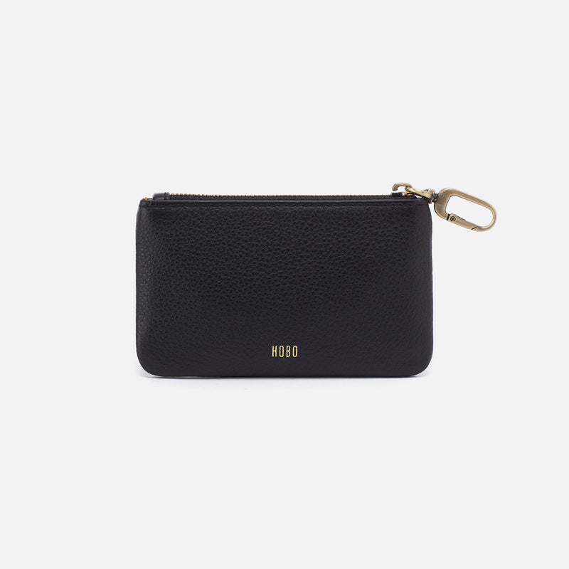 Sentiment Pouch In Pebbled Leather - Black