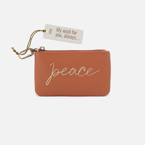 Sentiment Pouch In Pebbled Leather - Butterscotch