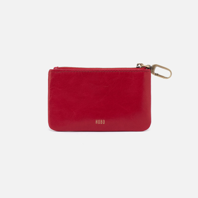 Sentiment Pouch In Polished Leather - Flame