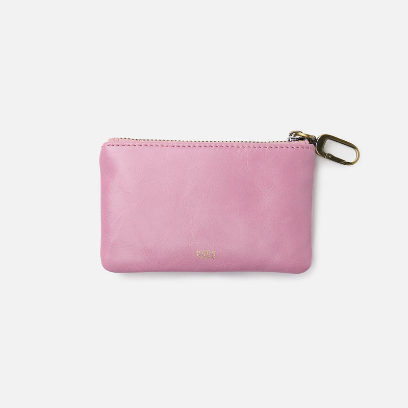 Sentiment Pouch In Polished Leather - Lilac Rose