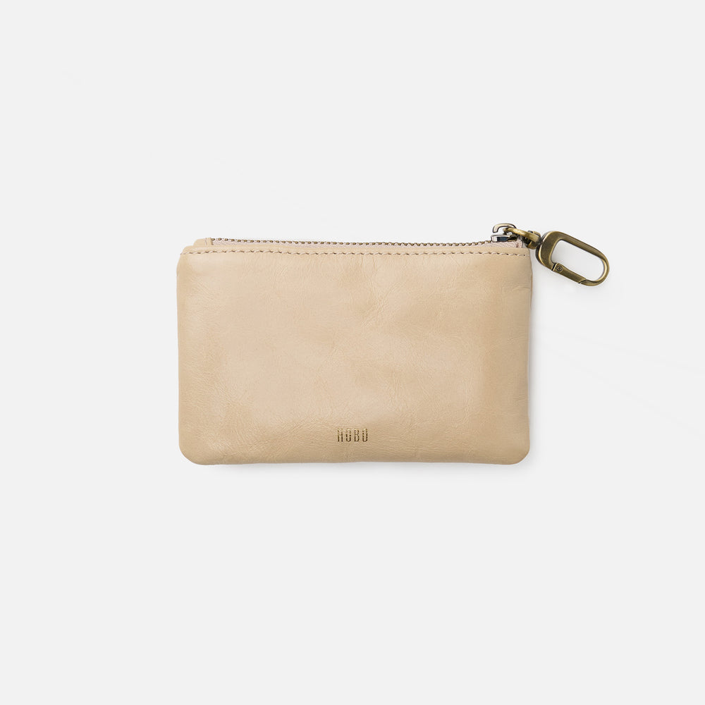 Sentiment Pouch In Polished Leather - Parchment