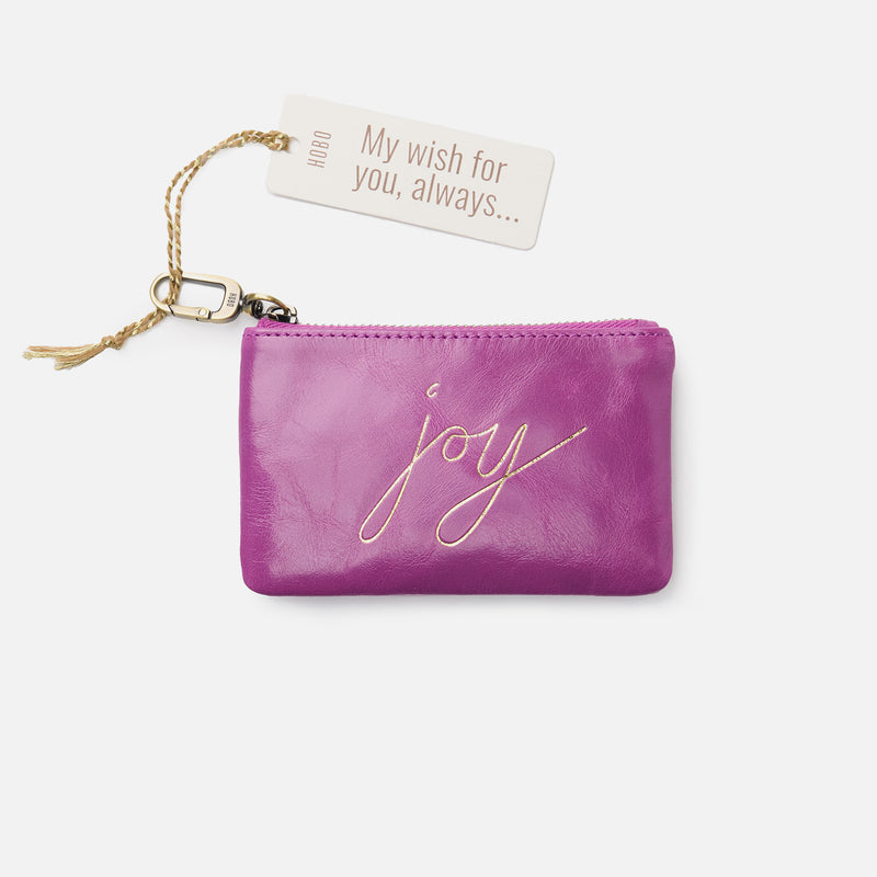 Sentiment Pouch In Polished Leather - Violet