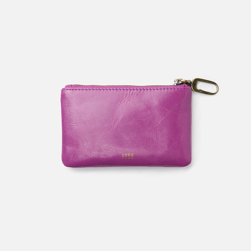 Sentiment Pouch In Polished Leather - Violet