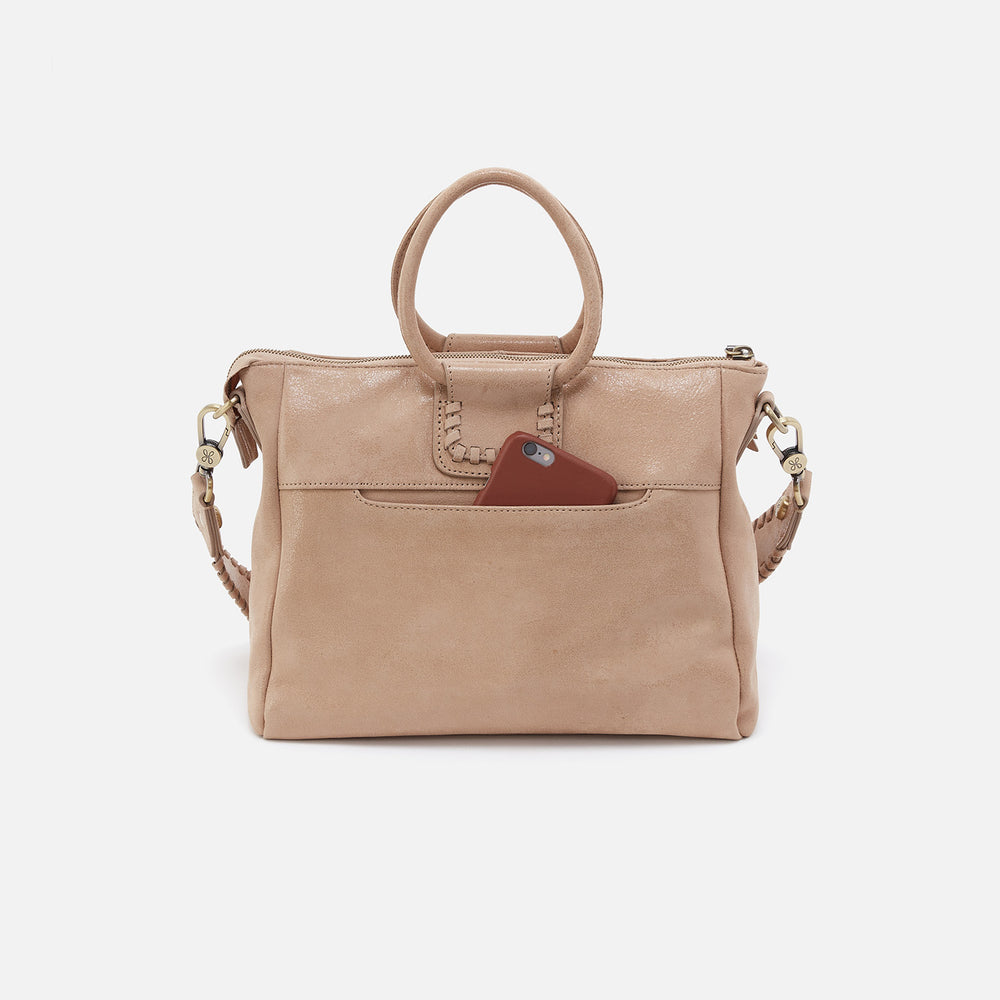 Sheila Medium Satchel in Buffed Leather - Irish Creme